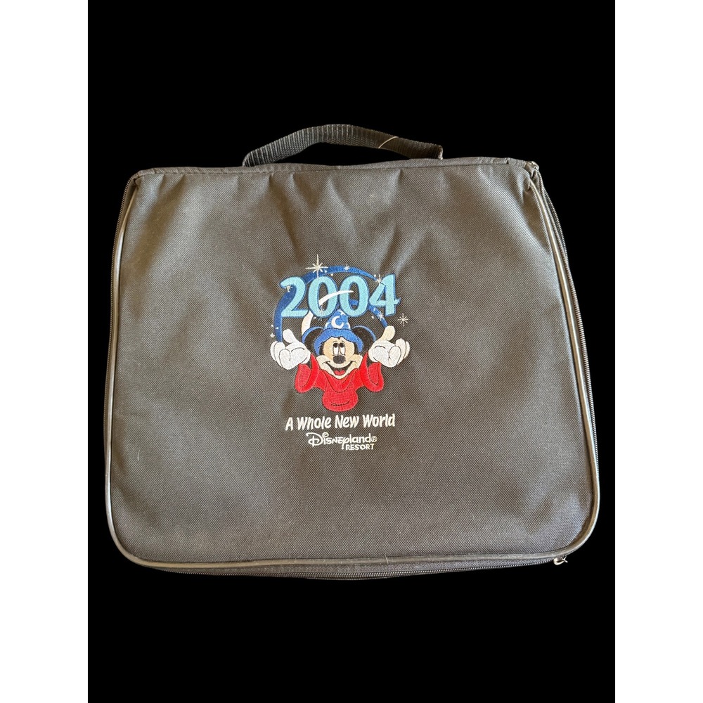 Disneyland Resort 2004 Sorcerer Mickey Pin Trading Bag A Whole New World Black